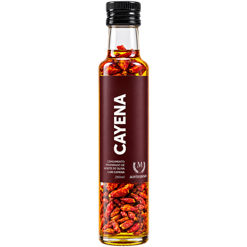 Ulei de Măsline cu Ardei iute Cayenne Aceites Peset, 250 ml.